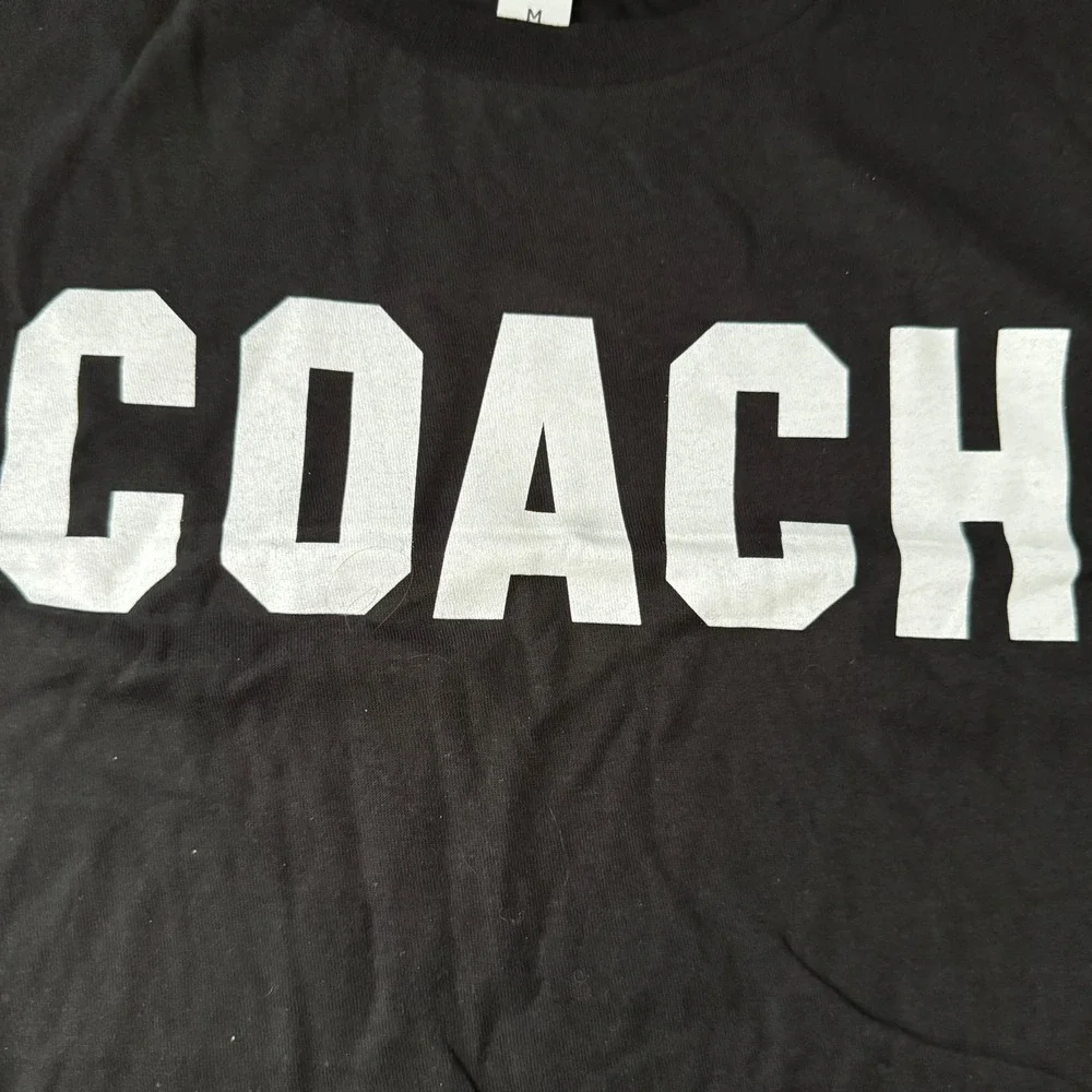 Tultex Coach Graphic T Shirt Black Short Sleeve Crew Neck Size Medium - Picture 11 of 12